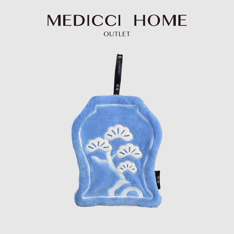 Japanese Home Bathroom Design - Medicci Home Japanisches Kiefernbaum-Stickerei-Handtuch, Vintage, einzigartiges