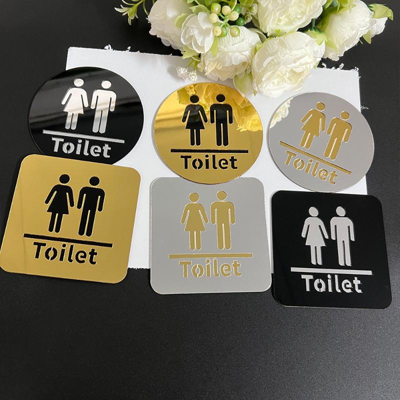 Jet Home Bathroom Mirrors - 3,94-Zoll-Toilettenschild aus Acryl für Männer und