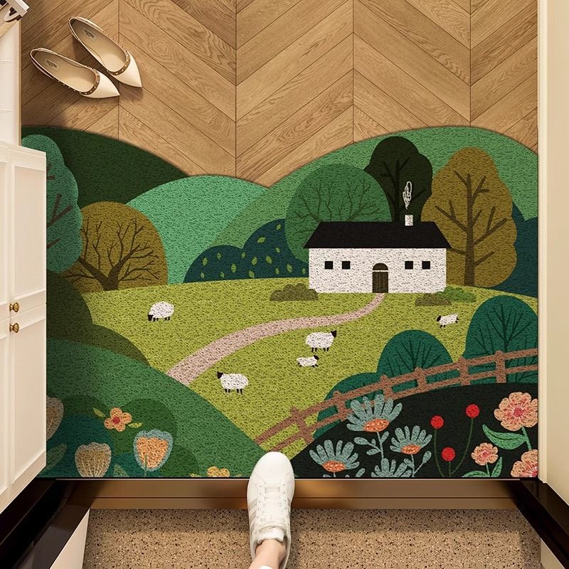 Zara Home Bathroom Mat - VIKAMA Eingang Seide Kreis Anti-Rutsch-Fußmatten Eingangsbereich