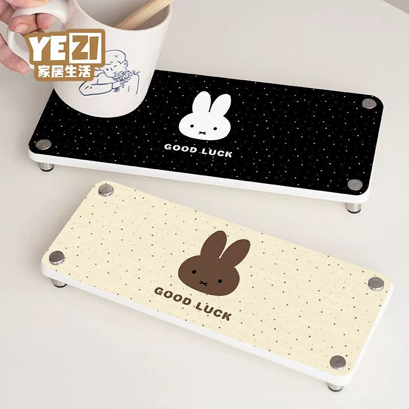 Home Edit Bathroom Storage - Niedliches Miffy-Häschen Tischregal Rutschfestes Erhöhtes Aufbewahrungsregal