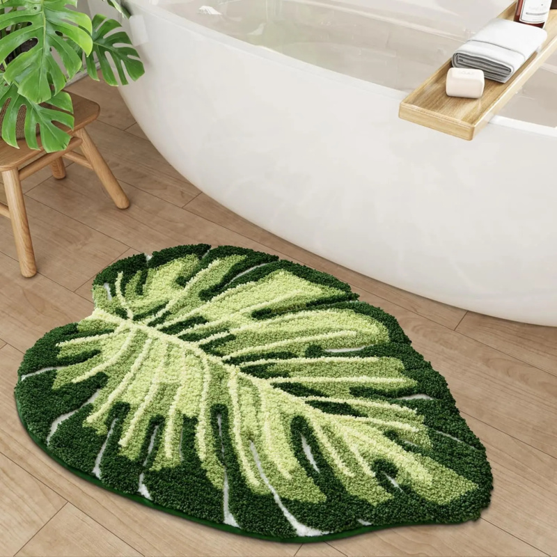 Zara Home Bathroom Mat - VIKAMA Kleine Badezimmermatte mit frischen grünen