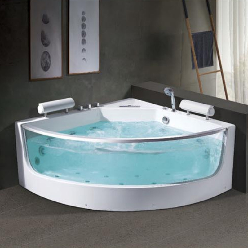 Home Bathroom Jacuzzi Tub - Acryl-Whirlpool mit Surf-Massage, Luxuriöser fächerförmiger Eck-Whirlpool,