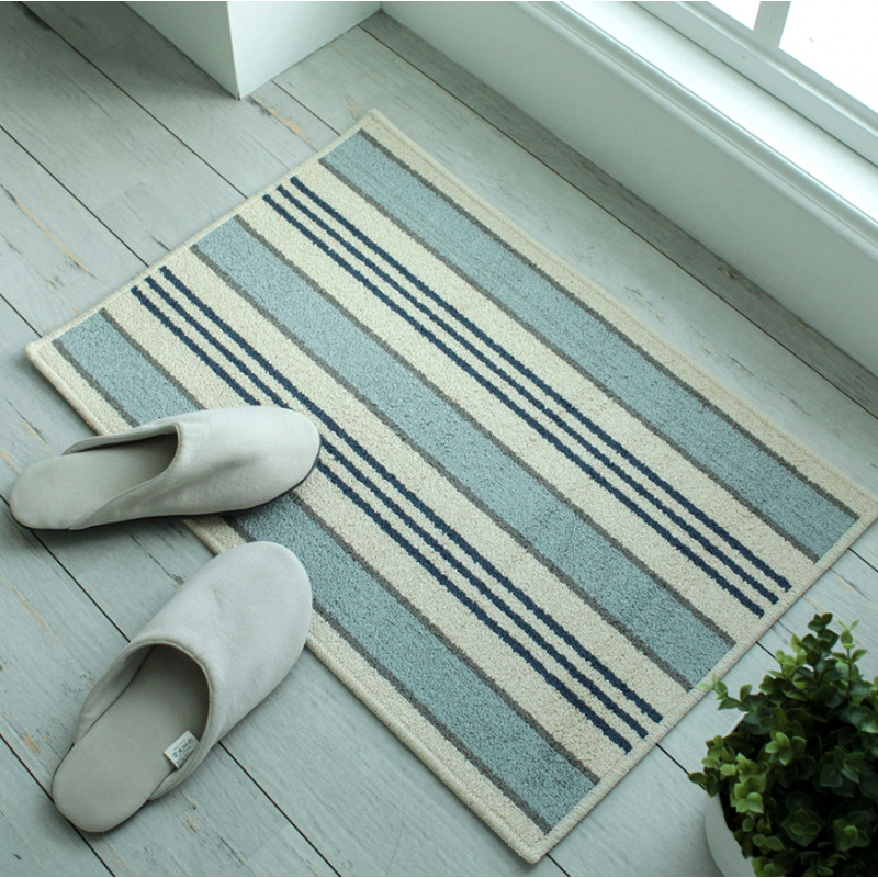 Zara Home Bathroom Mat - VIKAMA Koreanischer Minimalistischer Gestreifter Badezimmerteppich Rutschfest