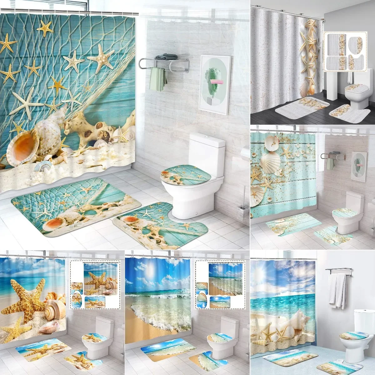 Zara Home Bathroom Mat - Hochwertige Polyester Stoff Dusch vorhang Strand