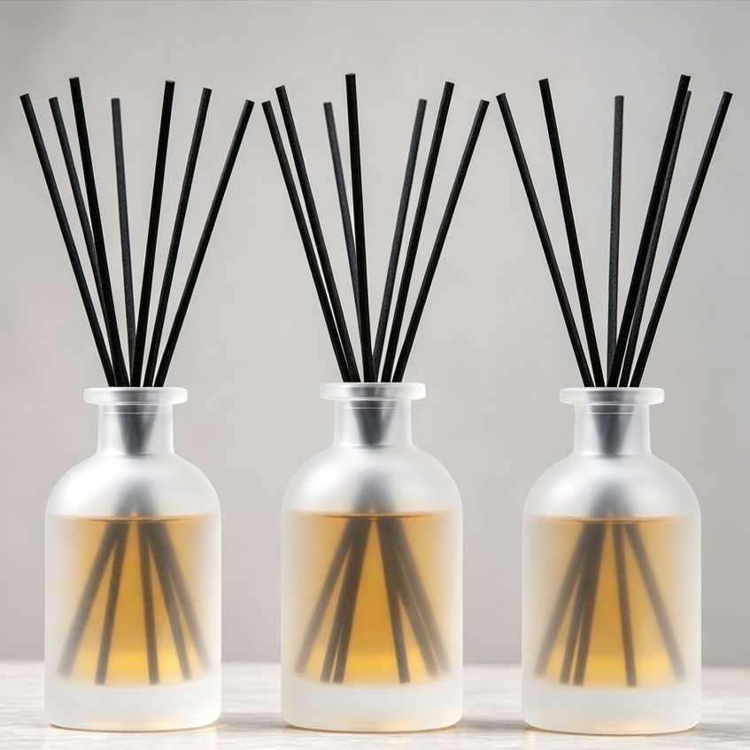 Home Bathroom Freshener - 50 Stück 3mm Schwarze Faser-Diffusorstäbchen Ersatz-Aromatherapie-Diffusorstäbchen