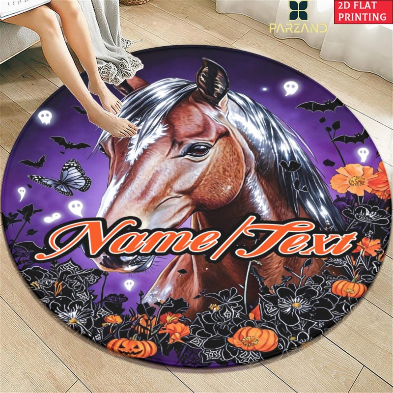 Runder Halloween-Pferde-Teppic – Home Bathroom Name Bewertung und Preis