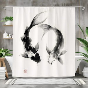 Fisch-Duschvorhang, wasserdich – Japanese Home Bathroom Design Bewertung und Preis