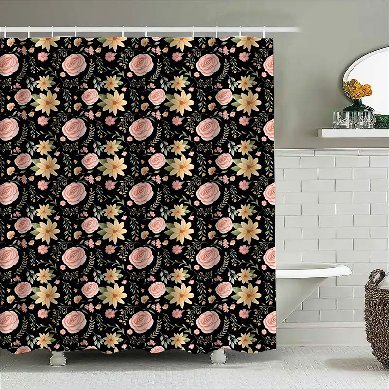Schwarz-weiß gemusterter Dusch – Home Bathroom Remodel Bewertung und Preis