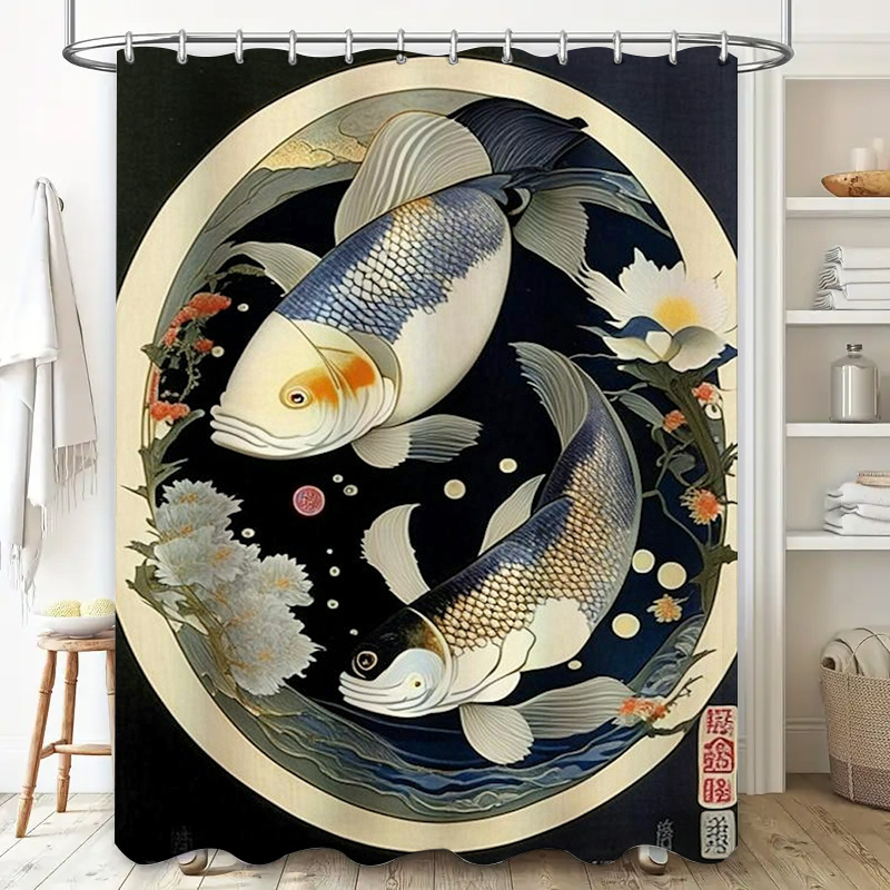 Vintage japanischer Fischdruck – Japanese Home Bathroom Design Bewertung und Preis