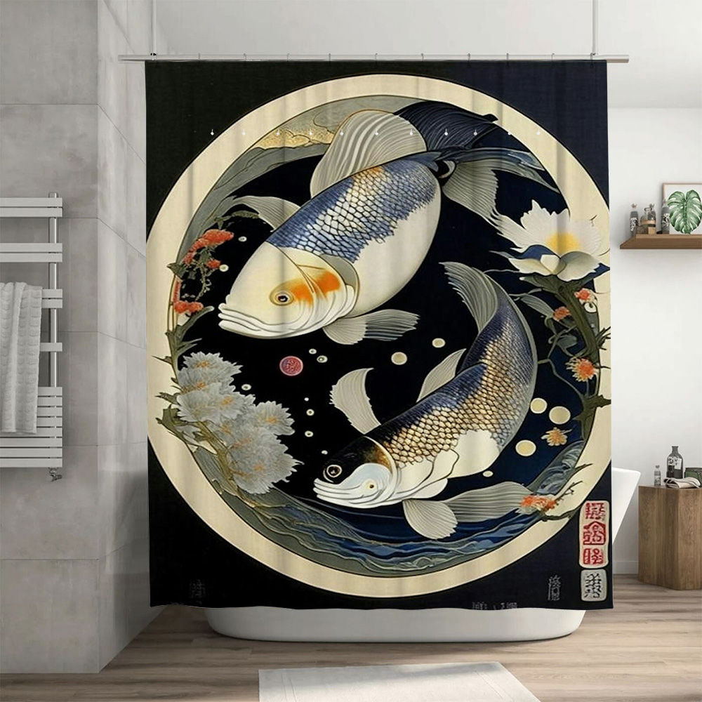Vintage japanischer Fischdruck – Japanese Home Bathroom Design Bewertung und Preis