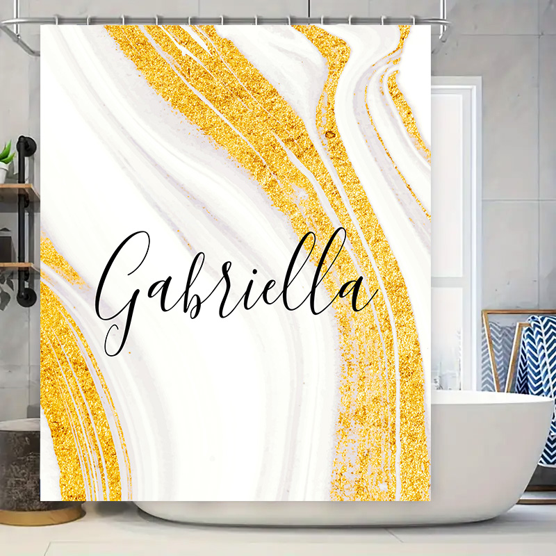 Gold-Marmor-Duschvorhang, pers – Home Bathroom Name Bewertung und Preis