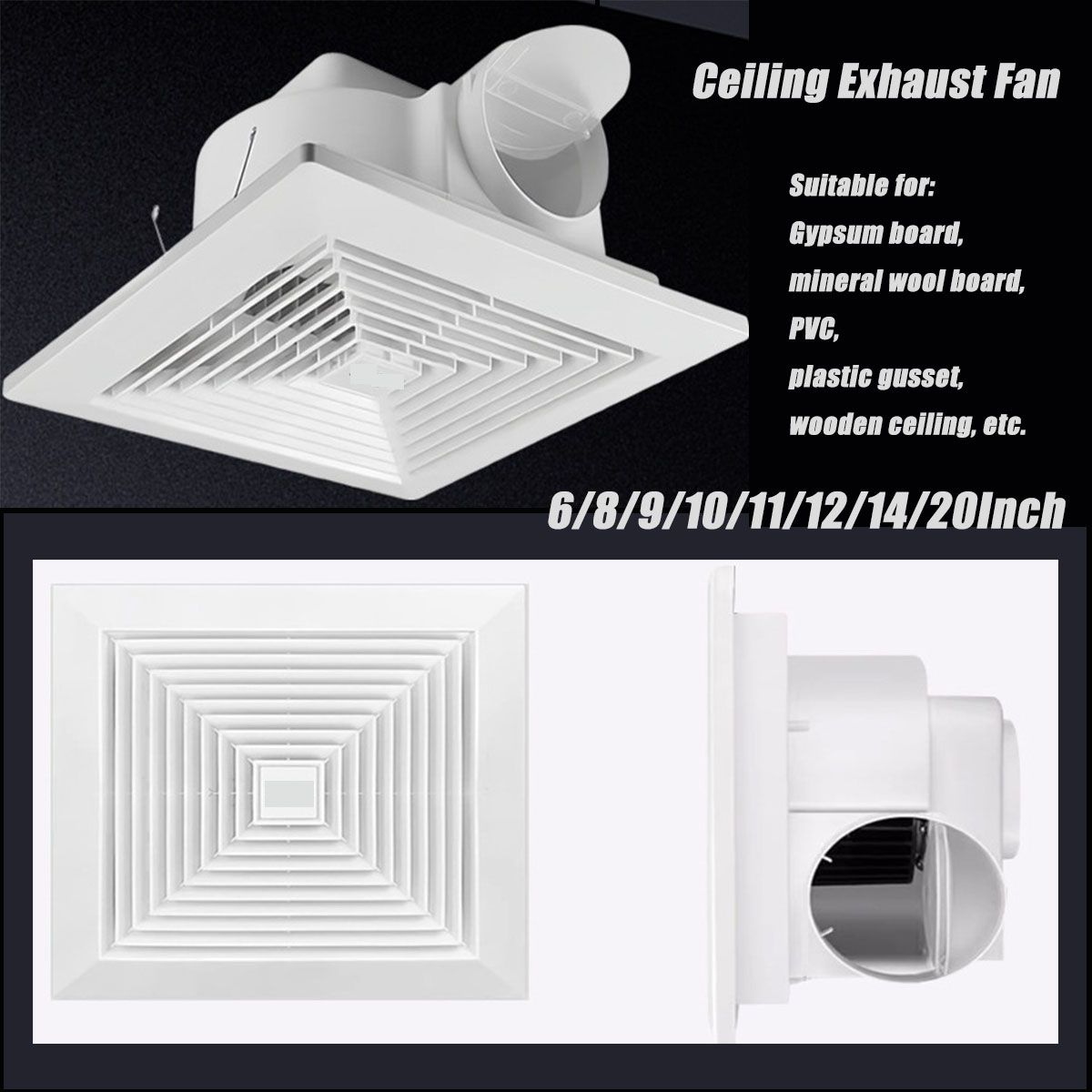 6~20 Zoll Abluftventilator, De – Home Bathroom Vent Bewertung und Preis