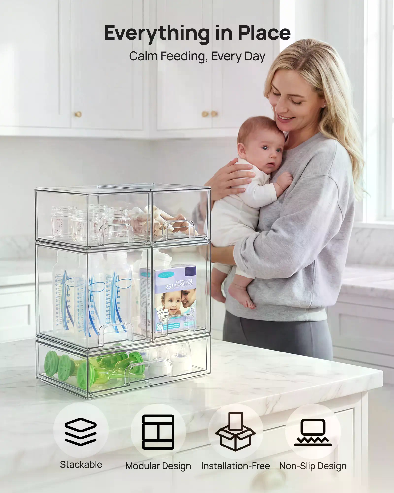 5/8er-Pack stapelbare Aufbewah – Home Essentials Bathroom Organizer Bewertung und Preis