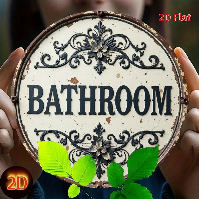 2D flaches, 1-teiliges Vintage – Home Bathroom Name Bewertung und Preis