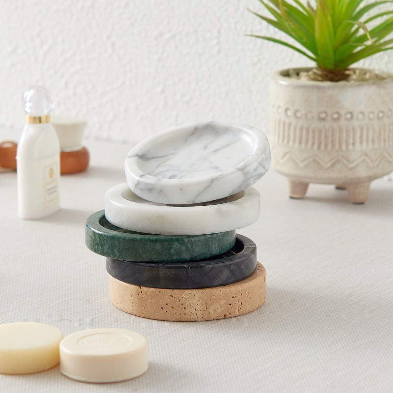 Natürliches Marmor-Rundtablett – Home Essentials Bathroom Organizer Bewertung und Preis