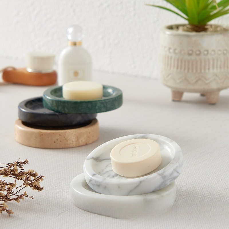 Natürliches Marmor-Rundtablett – Home Essentials Bathroom Organizer Bewertung und Preis
